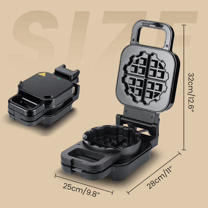 📢📢60% RABATT🔥Elektrisches Waffeleisen mit 800 W und Antihaftbeschichtung