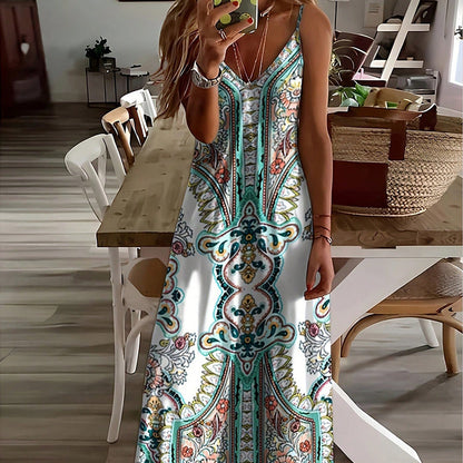 👗 50% OFF NOW! 💃 Women‘s Retro Print V-Neck Maxi Dress✨