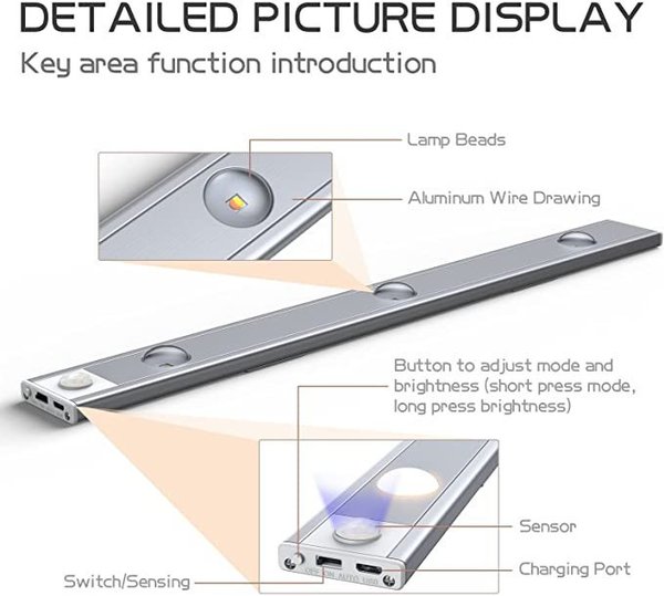 💡LED-Schrankleuchte mit Bewegungsmelder (🔥4 Stück, kostenloser Versand)