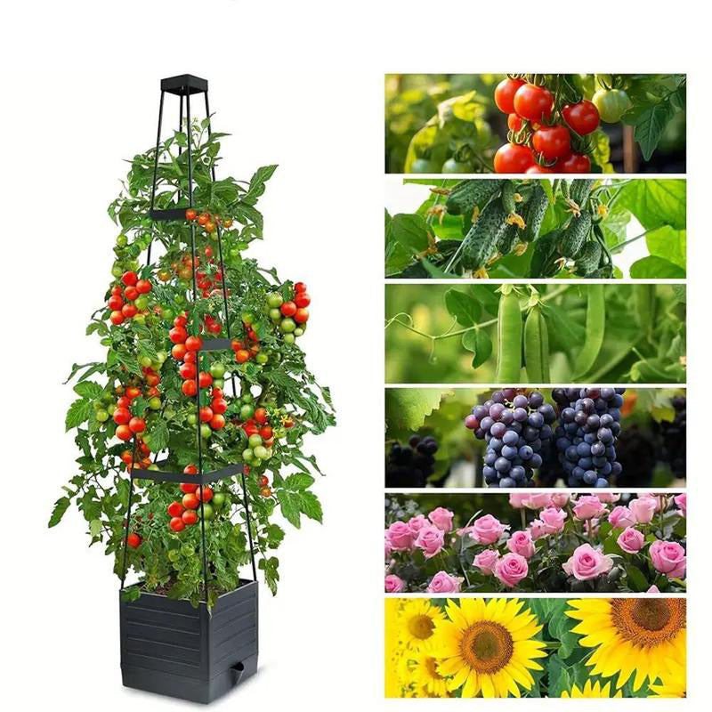 Gartenhochbeet Pflanzkästen mit Rankgitter｜Perfekt für Kletterpflanzen und Gemüseanbau