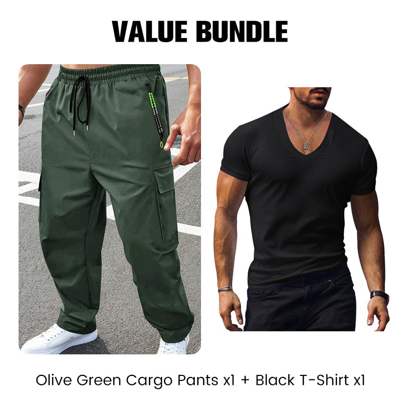 👖 50% RABATT! 💎 Herren Outdoor-Cargohose – Atmungsaktiv & Vielseitige Taschen – Robustes Material, Ganztagskomfort & Inkl. Gratis T-Shirt
