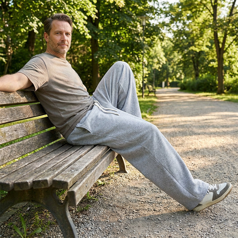 🩳 60 % RABATT! 👖 Lässige Herrenhose mit Kordelzug – Bequemer Baumwollstoff, Taschen und lässiger Stil für Alltag und Training 🏃‍♂️