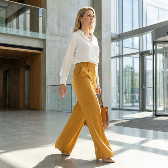✨ 50% RABATT! 👖 Damen Hohe Taille Weites Bein Hose – Fließender Schnitt, knitterfrei &amp; elegant für Freizeit &amp; Business 💼