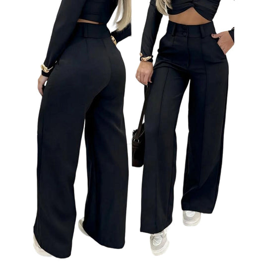 ✨ 50% RABATT! 👖 Damen Hohe Taille Weites Bein Hose – Fließender Schnitt, knitterfrei &amp; elegant für Freizeit &amp; Business 💼