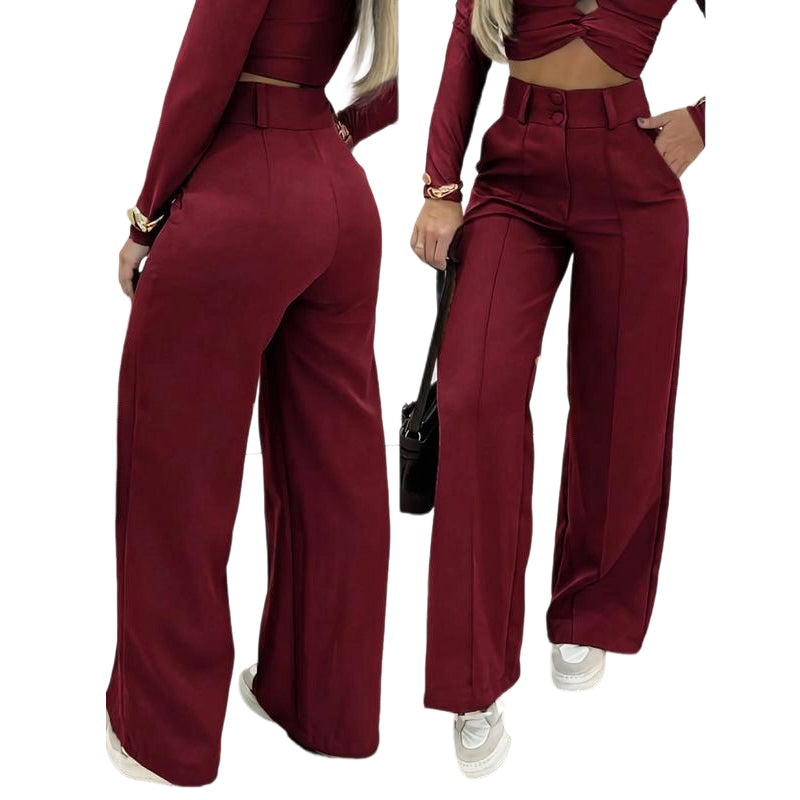 ✨ 50% RABATT! 👖 Damen Hohe Taille Weites Bein Hose – Fließender Schnitt, knitterfrei &amp; elegant für Freizeit &amp; Business 💼
