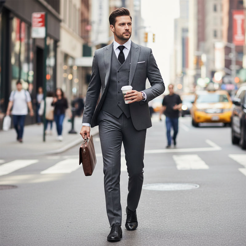 Herren Slim-Fit 3-teiliges Anzugset