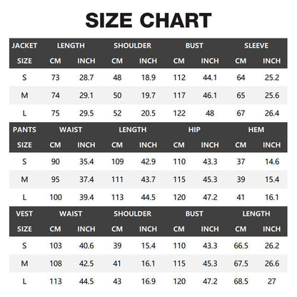 Herren Slim-Fit 3-teiliges Anzugset