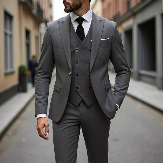 Herren Slim-Fit 3-teiliges Anzugset