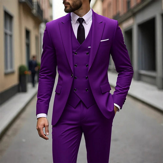 Herren Slim-Fit 3-teiliges Anzugset