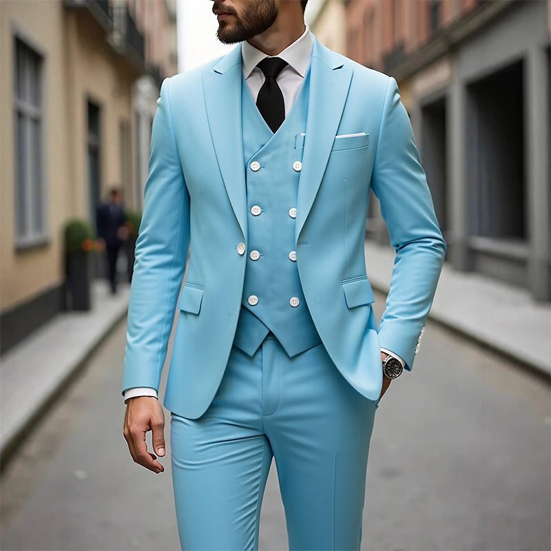 Herren Slim-Fit 3-teiliges Anzugset