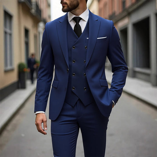 Herren Slim-Fit 3-teiliges Anzugset
