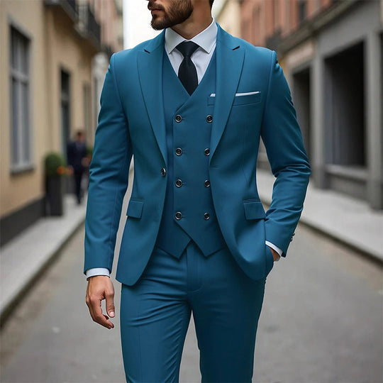 Herren Slim-Fit 3-teiliges Anzugset