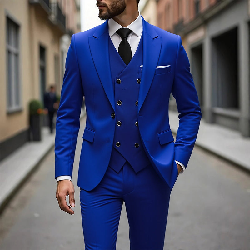 Herren Slim-Fit 3-teiliges Anzugset