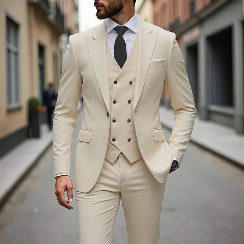 Herren Slim-Fit 3-teiliges Anzugset