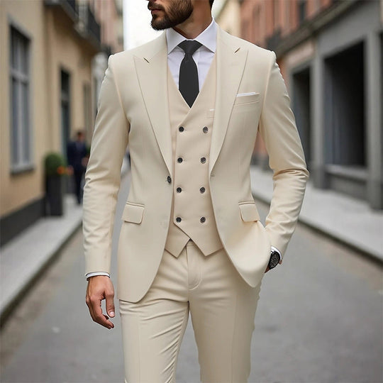 Herren Slim-Fit 3-teiliges Anzugset
