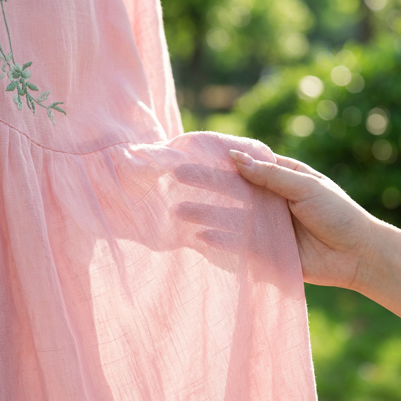 👗 ✨ Lässiges, locker sitzendes Midikleid mit Stickerei – Behaglicher Schnitt, Elegante Details & Hoher Tragekomfort 🌸