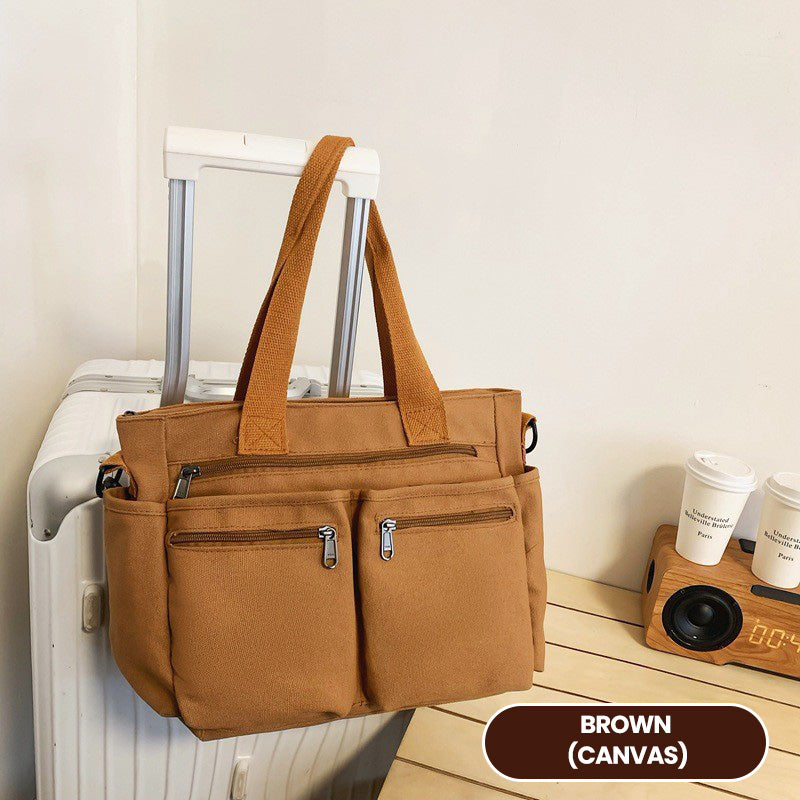 👜 58 % RABATT! 🤎 Elegant skulderveske i vintage-stil – ensfarget, praktisk &amp;  Stilig for hverdagen ✨