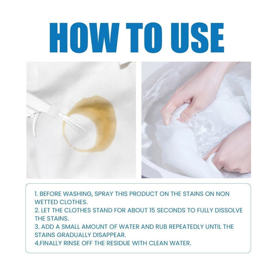 💎 50% OFF! 💎 Powerful stain remover spray – Removes grease, sweat &amp;  Food scraps in seconds, gentle on all fabrics 🧼✨