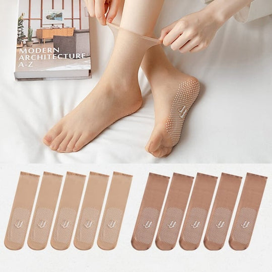 20 Paare Unsichtbare, rutschfeste Socken aus Kristallseide
