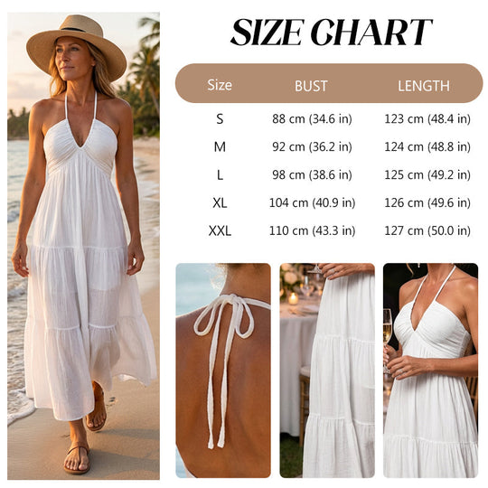 💎 50% RABATT! 💎 Halsfreies, Rückenfreies Layering-Maxikleid – Bohemian Chic, Fließend &amp; Perfekt für Frühling und Sommer ☀️👗