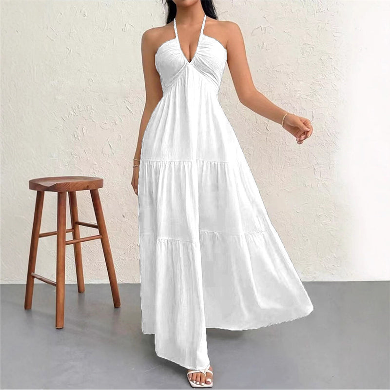 💎 50% RABATT! 💎 Halsfreies, Rückenfreies Layering-Maxikleid – Bohemian Chic, Fließend &amp; Perfekt für Frühling und Sommer ☀️👗