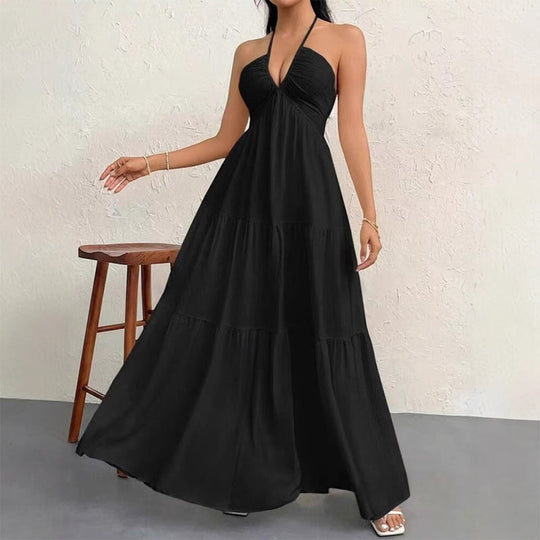 💎 50% RABATT! 💎 Halsfreies, Rückenfreies Layering-Maxikleid – Bohemian Chic, Fließend &amp; Perfekt für Frühling und Sommer ☀️👗
