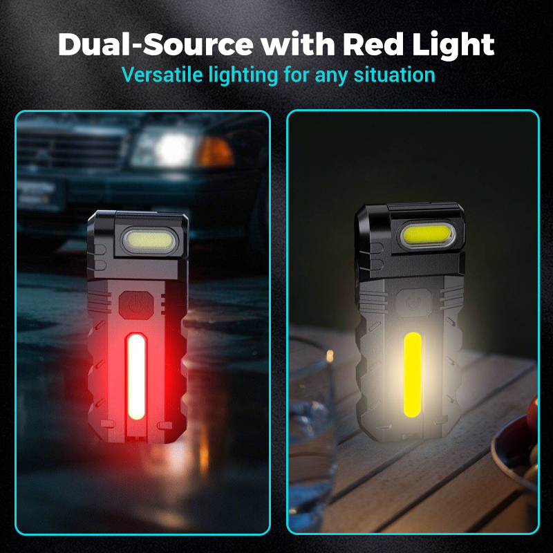 💎 50 % RABATT! 💎 180° drehbare LED-Arbeitsleuchte – Dual-Strahl, Magnetfuß und über USB-C wiederaufladbar