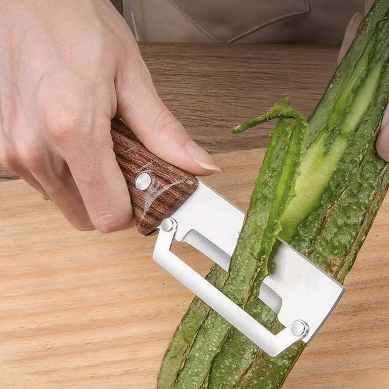 🥕 KOOP 2, KRIJG 1 GRATIS! 🔪 Multifunctionele dunschiller – vlijmscherp mes, ergonomische houten handgreep &amp;  Geïntegreerde flesopener voor in de keuken ✨