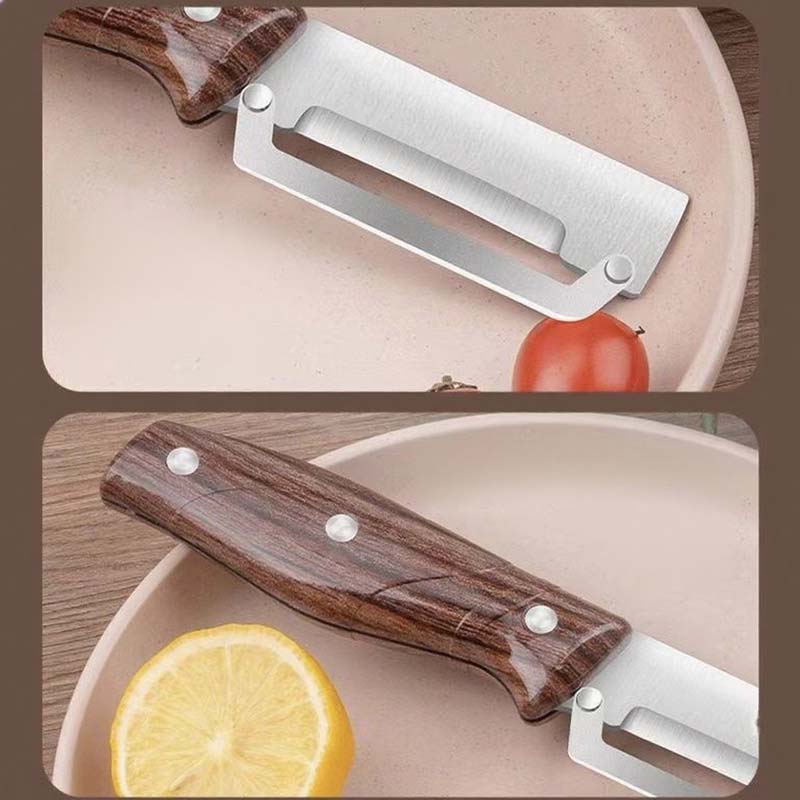 🥕 KOOP 2, KRIJG 1 GRATIS! 🔪 Multifunctionele dunschiller – vlijmscherp mes, ergonomische houten handgreep &amp;  Geïntegreerde flesopener voor in de keuken ✨