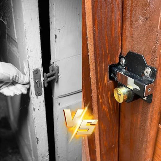 💎 50 % DE DESCONTO! 💎 Fechadura de porta de dobre cara 50/70 mm: robusta fechadura de ferro con pasador longo &amp;  5 chaves para o interior &amp;  Fóra 🔒🚪