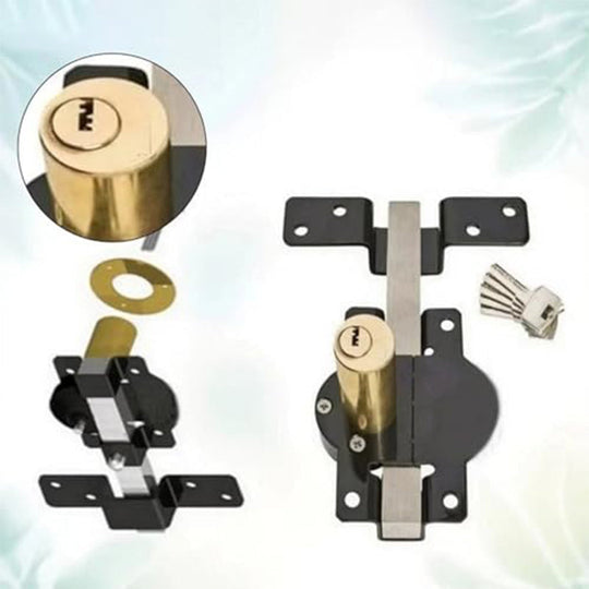 💎 50 % DE DESCONTO! 💎 Fechadura de porta de dobre cara 50/70 mm: robusta fechadura de ferro con pasador longo &amp;  5 chaves para o interior &amp;  Fóra 🔒🚪