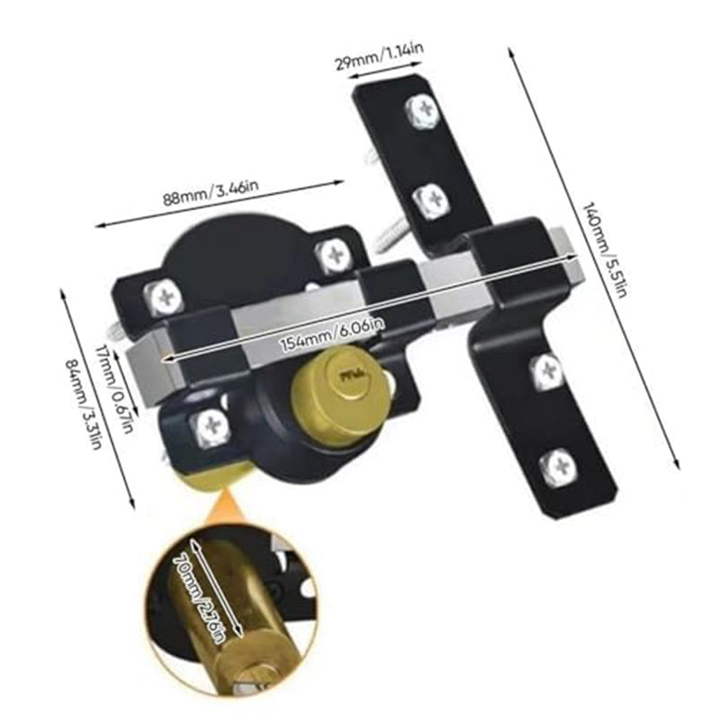 💎 50 % DE DESCONTO! 💎 Fechadura de porta de dobre cara 50/70 mm: robusta fechadura de ferro con pasador longo &amp;  5 chaves para o interior &amp;  Fóra 🔒🚪