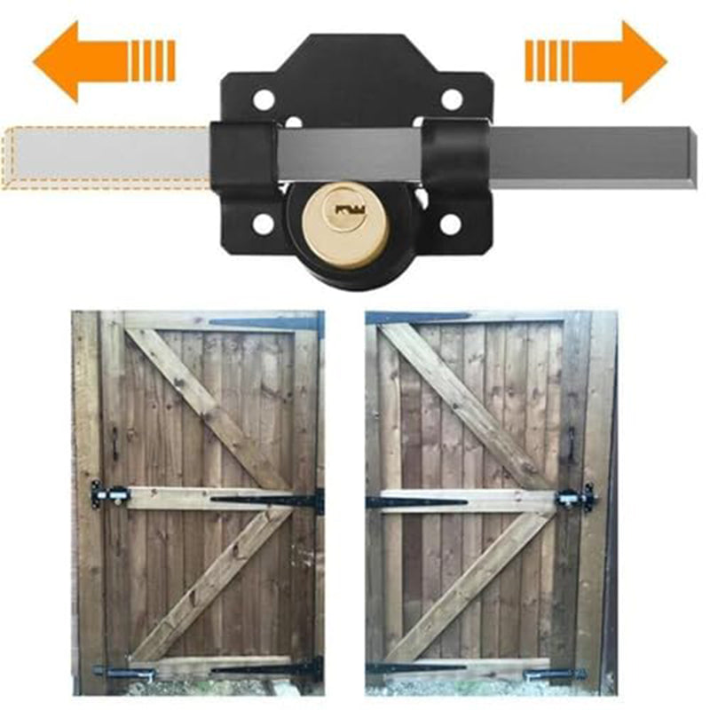 💎 50 % DE DESCONTO! 💎 Fechadura de porta de dobre cara 50/70 mm: robusta fechadura de ferro con pasador longo &amp;  5 chaves para o interior &amp;  Fóra 🔒🚪
