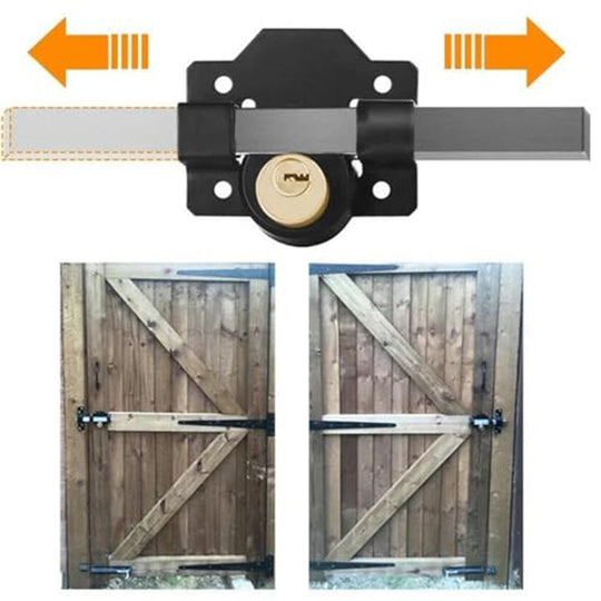 💎 50 % DE DESCONTO! 💎 Fechadura de porta de dobre cara 50/70 mm: robusta fechadura de ferro con pasador longo &amp;  5 chaves para o interior &amp;  Fóra 🔒🚪