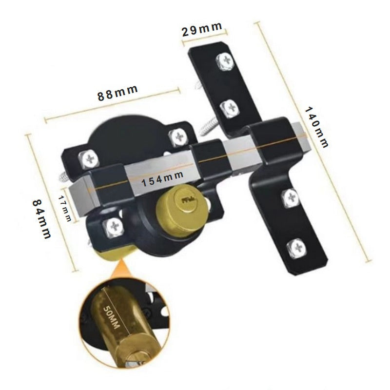 💎 50 % DE DESCONTO! 💎 Fechadura de porta de dobre cara 50/70 mm: robusta fechadura de ferro con pasador longo &amp;  5 chaves para o interior &amp;  Fóra 🔒🚪