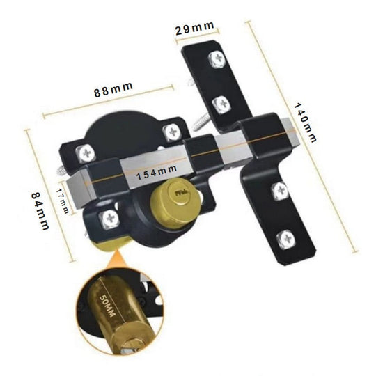 💎 50 % DE DESCONTO! 💎 Fechadura de porta de dobre cara 50/70 mm: robusta fechadura de ferro con pasador longo &amp;  5 chaves para o interior &amp;  Fóra 🔒🚪