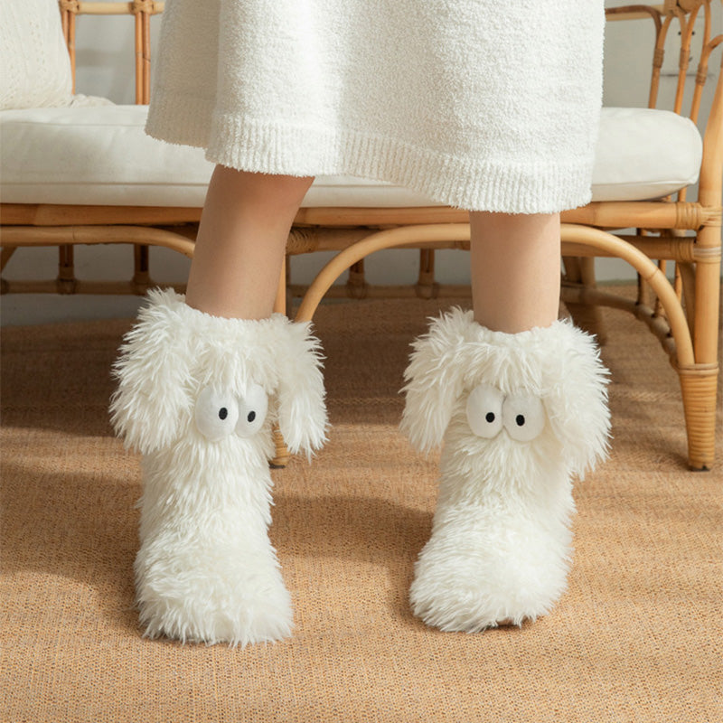 ❄️【Fleece-Socken für Damen】– Winter-Hausschuhe, dick gefüttert mit Fleece, rutschfest, für Erwachsene, Damen, Plüsch-Schneesocken, Überschuhe🧦🔥