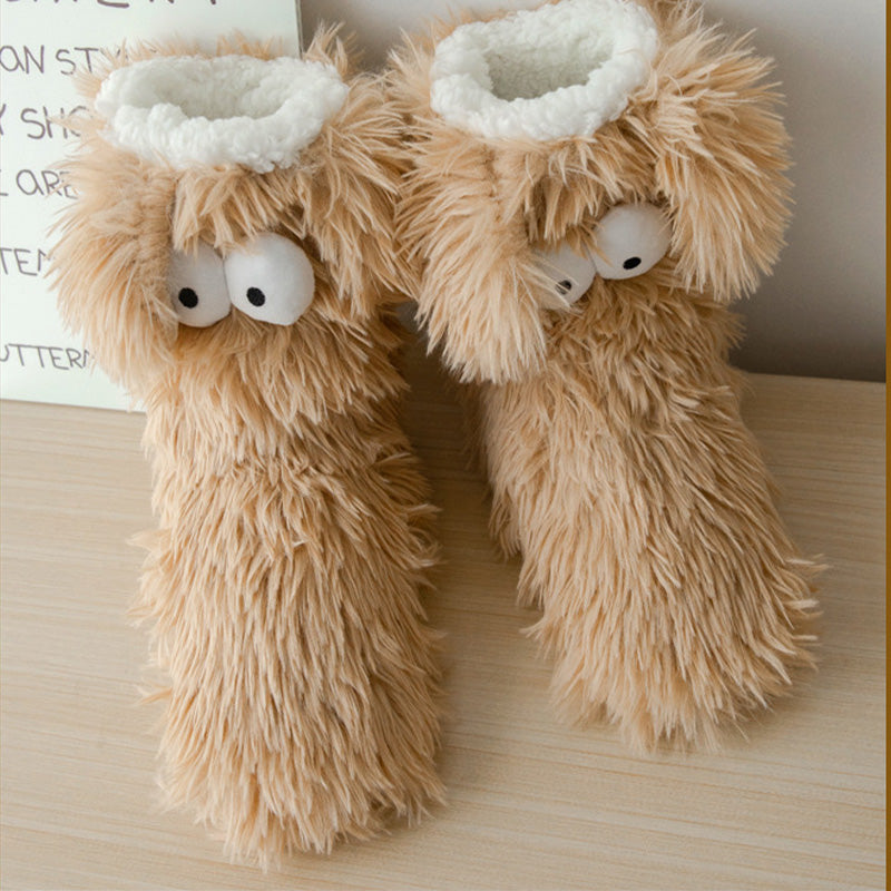 ❄️【Fleece-Socken für Damen】– Winter-Hausschuhe, dick gefüttert mit Fleece, rutschfest, für Erwachsene, Damen, Plüsch-Schneesocken, Überschuhe🧦🔥