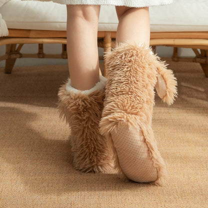 ❄️【Fleece-Socken für Damen】– Winter-Hausschuhe, dick gefüttert mit Fleece, rutschfest, für Erwachsene, Damen, Plüsch-Schneesocken, Überschuhe🧦🔥