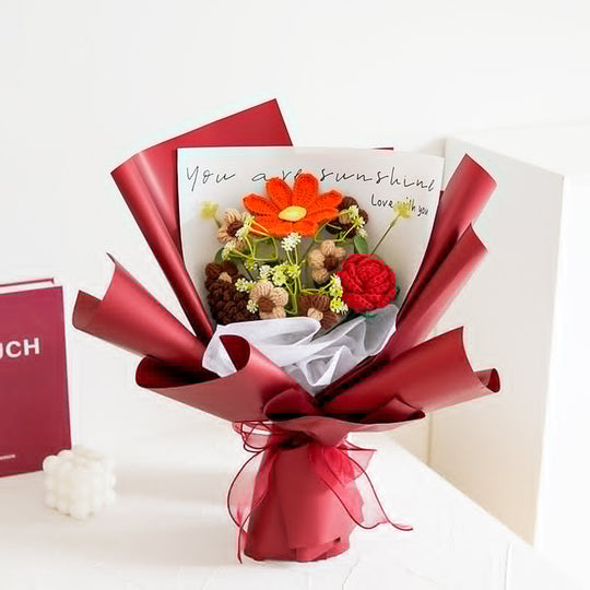 🌸 50% RABATT! 🎉 Handmade Delicate Crochet Flower Bouquet – Lifelike Design, Durable &amp; Perfect Home Decor/Gift ✨