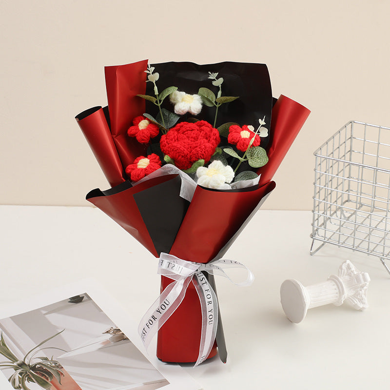 🌸 50% RABATT! 🎉 Handmade Delicate Crochet Flower Bouquet – Lifelike Design, Durable &amp; Perfect Home Decor/Gift ✨