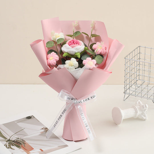 🌸 50% RABATT! 🎉 Handmade Delicate Crochet Flower Bouquet – Lifelike Design, Durable &amp; Perfect Home Decor/Gift ✨