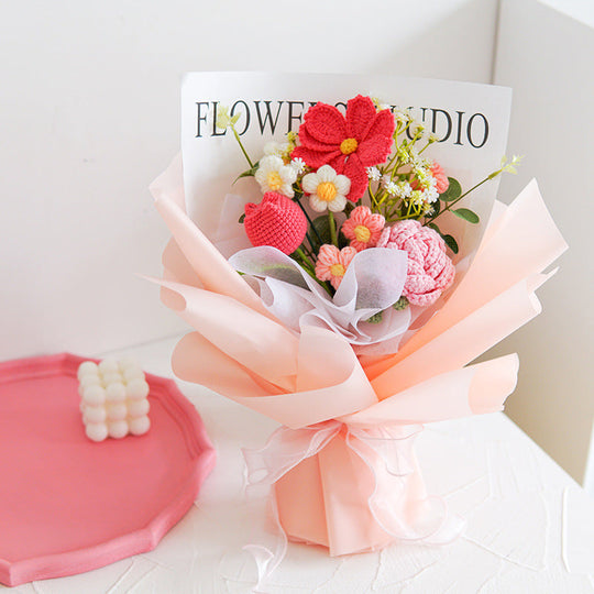 🌸 50% RABATT! 🎉 Handmade Delicate Crochet Flower Bouquet – Lifelike Design, Durable &amp; Perfect Home Decor/Gift ✨