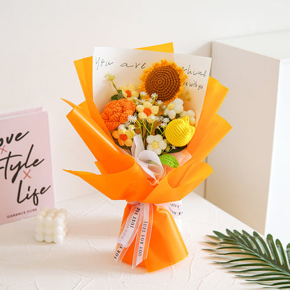 🌸 50% RABATT! 🎉 Handmade Delicate Crochet Flower Bouquet – Lifelike Design, Durable & Perfect Home Decor/Gift ✨