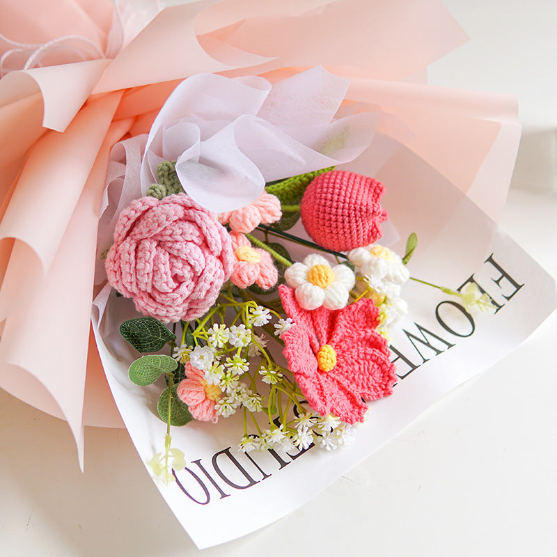 🌸 50% RABATT! 🎉 Handmade Delicate Crochet Flower Bouquet – Lifelike Design, Durable &amp; Perfect Home Decor/Gift ✨