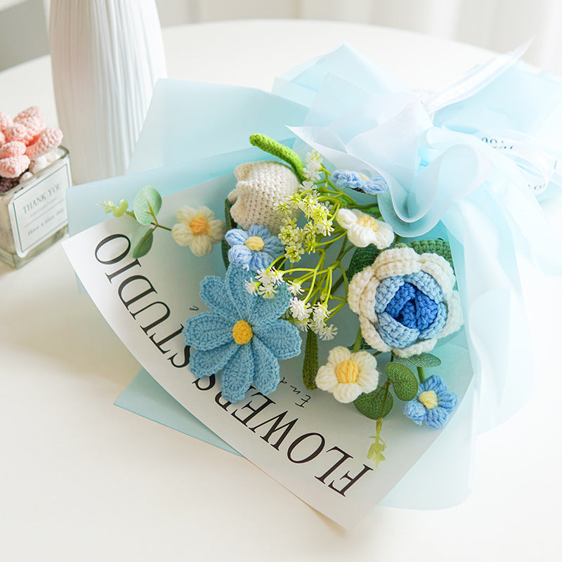 🌸 50% RABATT! 🎉 Handmade Delicate Crochet Flower Bouquet – Lifelike Design, Durable &amp; Perfect Home Decor/Gift ✨
