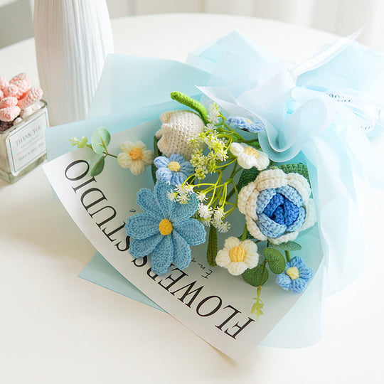 🌸 50% RABATT! 🎉 Handmade Delicate Crochet Flower Bouquet – Lifelike Design, Durable &amp; Perfect Home Decor/Gift ✨