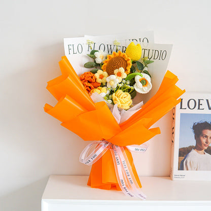 🌸 50% RABATT! 🎉 Handmade Delicate Crochet Flower Bouquet – Lifelike Design, Durable & Perfect Home Decor/Gift ✨