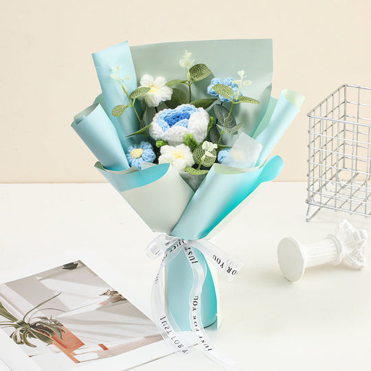 🌸 50% RABATT! 🎉 Handmade Delicate Crochet Flower Bouquet – Lifelike Design, Durable &amp; Perfect Home Decor/Gift ✨