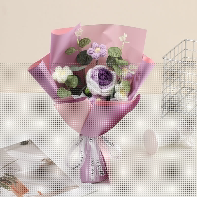 🌸 50% RABATT! 🎉 Handmade Delicate Crochet Flower Bouquet – Lifelike Design, Durable & Perfect Home Decor/Gift ✨